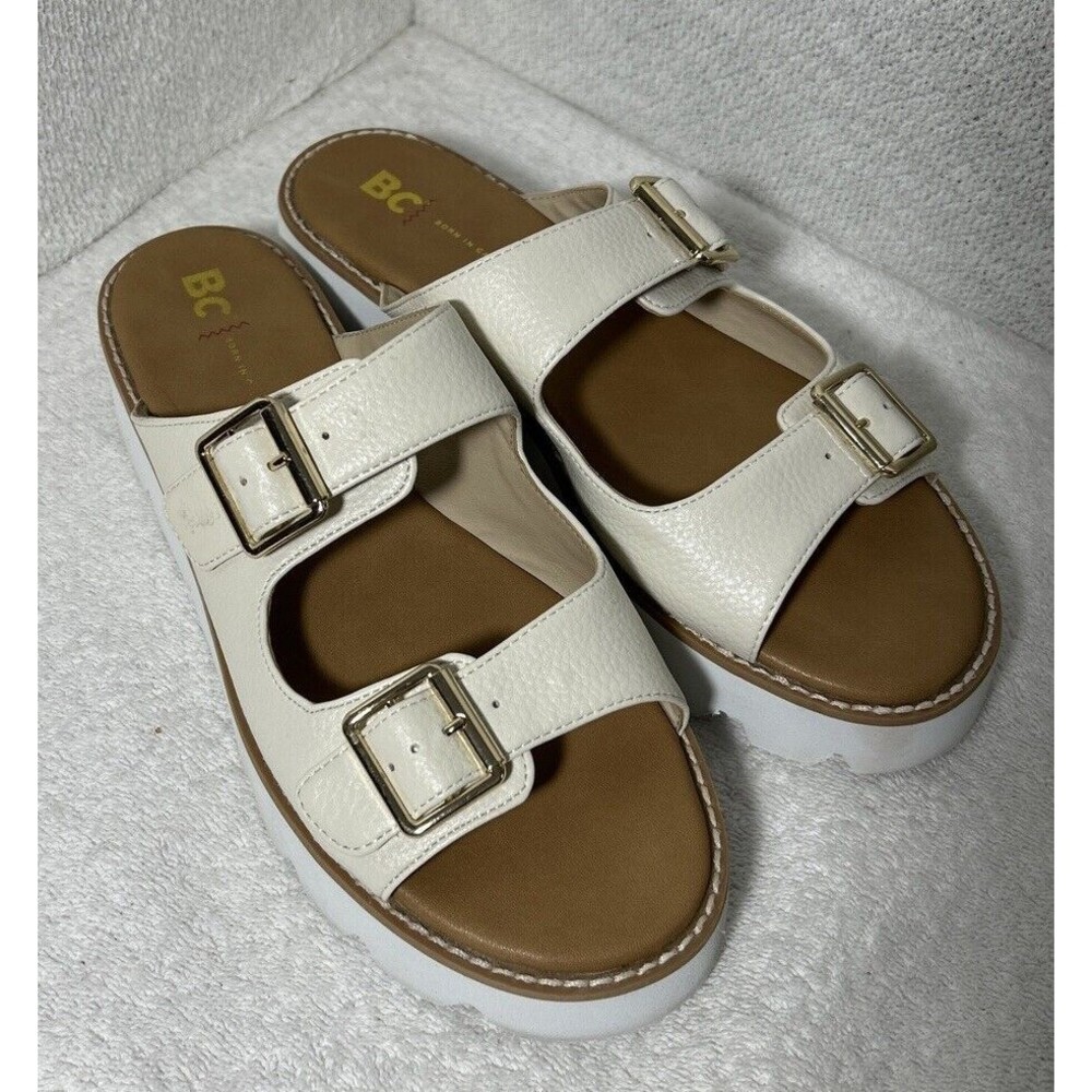 BC Born In California Footwear Women's Shoe Size 9.5 White Sandal Summer Shoes